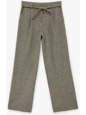Koton Bağlama Detaylı Geniş Paça Cepli Pantolon