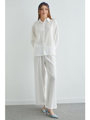 FullaModa Basic Düğmeli Salaş Krinkıl 2 Li Takım