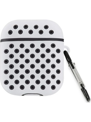 Marsilyan  Airpods 2 (2.nesil) Spor Delikli Kılıf - Gri-Siyah