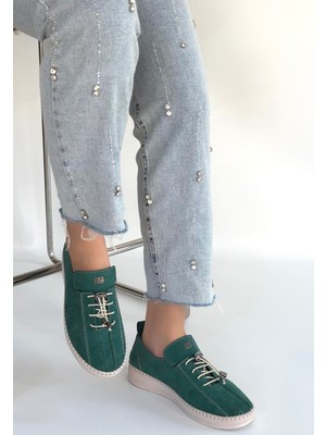 Modanı Seç Warte Yeşil Süet Bağcıklı Spor Ayakkabı