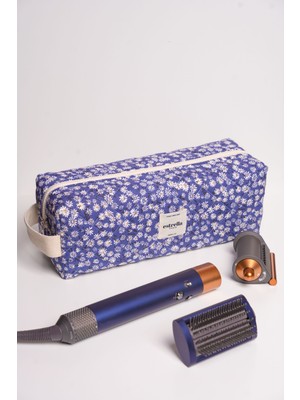 Estrella Paris Papatya Dy-Son Airwrap ve Tüm Saç Şekillendiriciler Için Xl Boy Çanta Seyahat Çantası Mavi Kare