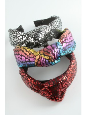 SiHako Leopar Desenli Deri Düğümlü Taç