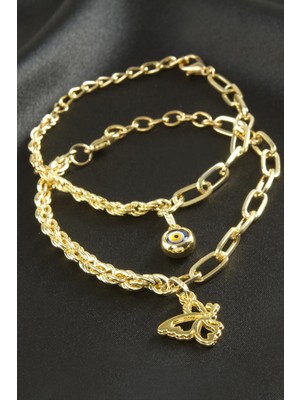 SiHako Nazar Burgulu Zincir Bileklik