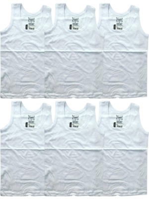 Tutku Erkek Çocuk 6'lı Beyaz Penye Atlet-Beyaz-1