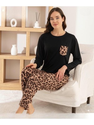 Pijamoni Kadın Milan Bisiklet Yaka Uzun Kol Ince Pijama Takımı 7575/6 - 1 Adet