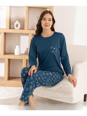 Pijamoni Kadın Milan Bisiklet Yaka Uzun Kol Ince Pijama Takımı 7575/1 - 1 Adet