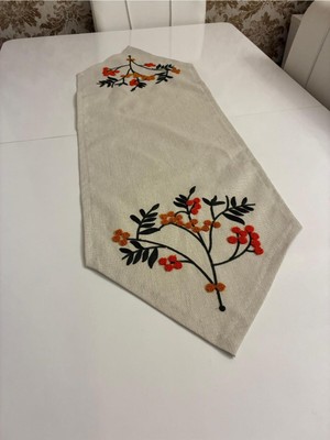 PremiumPort Punch Nakışlı Bohem Tarz Dekoratif Runner, Şık ve Zarif Sunum Örtüsü