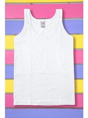 Tutku 6'lı Beyaz Erkek Çocuk Penye Atlet Esnek Kumaş ve Rahat Kesim ile Konforlu Kullanım