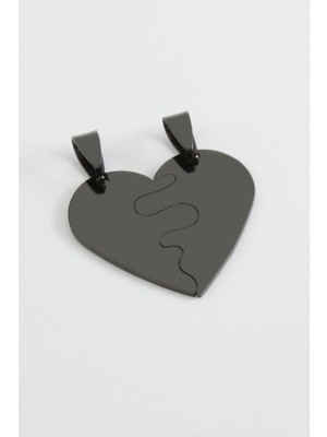 SiHako Kalp Isim Yazılabilir Çift Çelik Kolye Ucu 2,8 cm