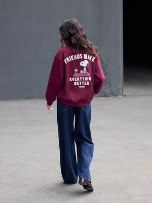 Lc Waikiki Yeni Sezon Snoopy Baskılı Oversize Kadın Kalın Sweatshirt