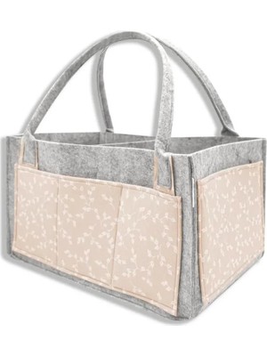 Bfs Babyjem Keçe Anne Bebek Bakım Çantası 772 Somon Çiçek