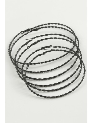 SiHako Burgulu Metal Halka Küpe 6 Adet