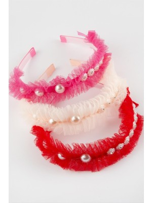 SiHako Gül Tüllü Inci Taşlı Çocuk Taç