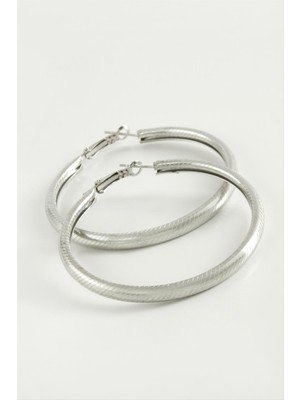 SiHako Noktalı Boru Halka Küpe 4,5 cm