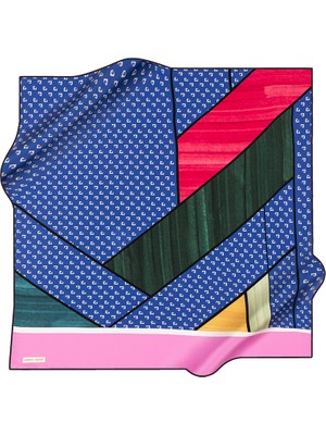 Pierre Cardin Geometrik Desenli 90X90 Ipek Krep Saten Eşarp