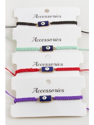 SiHako Dikdörtgen Makrome Örgülü Bileklik