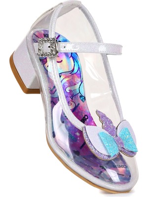 Kiko Kids Unicorn Kız Çocuk Topuklu Abiye Şeffaf Ayakkabı