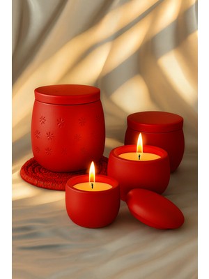 4 ' Lü Kavanoz Mum Seti