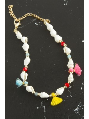 SiHako Deniz Kabuğu Püskül Boncuk Halhal