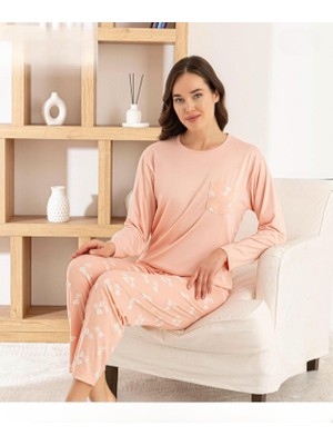 Pijamoni Kadın Milan Bisiklet Yaka Uzun Kol Ince Pijama Takımı 7575/8 - 1 Adet