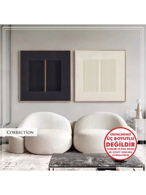 PremiumPort Şık Metal Çerçeveli Gerçek Camlı Tablo Çift Seti