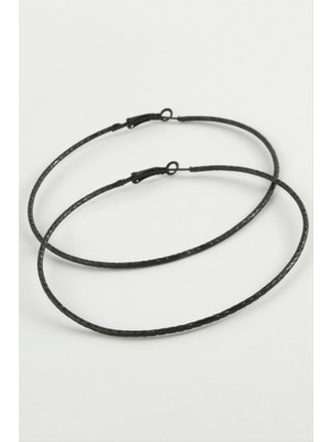 SiHako Çizgili Metal Halka Küpe 8-9-10 cm