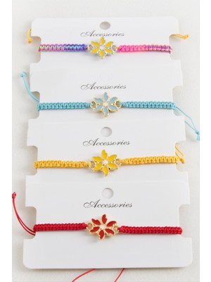 SiHako Papatya Makrome Örgülü Bileklik