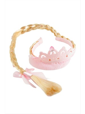 SiHako Örgülü Prenses Damla Taşlı Taç