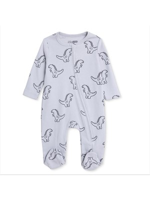 Hellobaby Hellobaby, Erkek, Patikli Tulum, Dinozor Baskılı, Fermuarlı, Bisiklet Yaka, Uzun, Uzun Kol