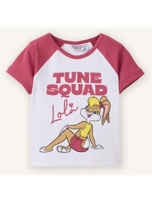 DeFacto Looney Tunes Cropped Fit Bisiklet Yaka Ribana Kısa Kollu Tişört Kız Çocuk G8309A826SP