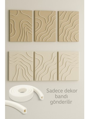 PremiumPort 10 Metre Beyaz Dekor Bantı, Kendin Yap Tablo ve Tuval Için