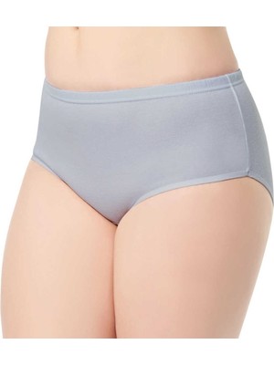 Tutku 922 Kadın Ribana Yüksel Bel Külot-Gri-Standart