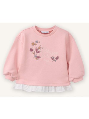 DeFacto Fırfır Detaylı Çiçekli Sweatshirt Kız Bebek G8046A526SP