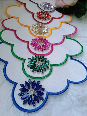 PremiumPort Kahve Yanı Kokteyl Taşlı Sunum Peçete Seti, 6 Adet, Şıklık ve Zarafet