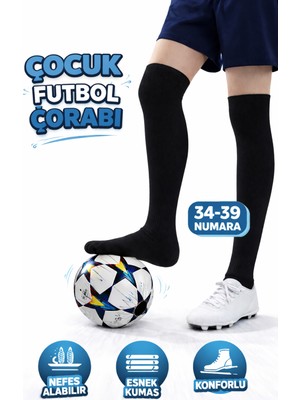 Feyza Design Çocuklar Için Renkli Futbol Maç Çorabı 33-39, Konç ve Halı Saha Tozluğu