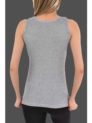 Tutku Kadın Gri 3'lü Paket Pamuklu Ribana Askılı Atlet-Gri-M