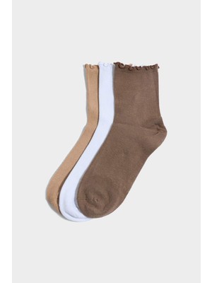 DeFacto Kadın Dikişsiz 3'lü Bambu Soket Çorap G3585AXNS