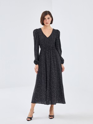 Lc Waikiki Yeni Sezon V Yaka Puantiyeli Kadın Elbise