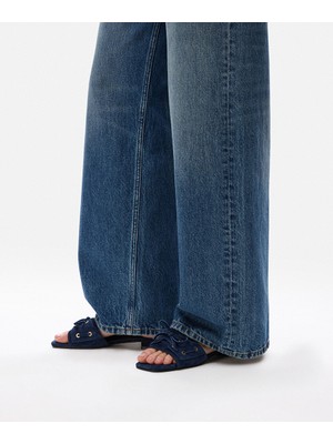 İpekyol Fiyonklu süet deri terlik IS1260037012015