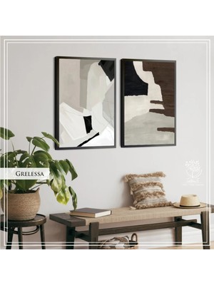 PremiumPort Şık Metal Çerçeveli Gerçek Camlı Tablo Seti, Dekoratif ve Modern Tasarım
