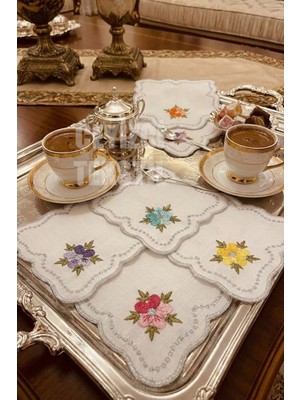 PremiumPort Şık Sunum Peçeteleri, 6'lı Set, Kokteyl ve Kahve Yanı Aksesuarları