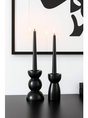 PremiumPort 2'li Minimalist Uzun Mumluk Seti, Dekoratif Masaüstü Aksesuarı