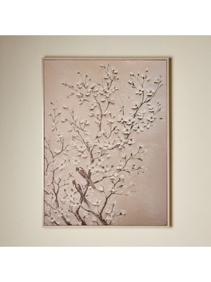 PremiumPort Klasik Krem Kanvas Tablo, 100X75 Cm, Şık ve Zarif Dekorasyon Parçası
