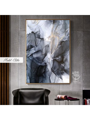 PremiumPort Modern Metal Çerçeveli Gerçek Camlı Tablo, Şık ve Dayanıklı Dekorasyon Ürünü