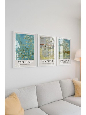 PremiumPort Bahar Temalı Çerçeveli Van Gogh 3'lü Tablo Seti, Sanat ve Dekorasyon