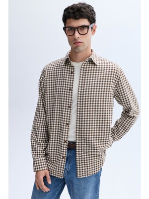 Ekoseli Regular Fıt Uzun Kollu Gömlek