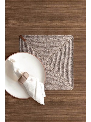 PremiumPort El Yapımı Örgü Natural Kare Supla 32X32, Şık ve Zarif Tasarım