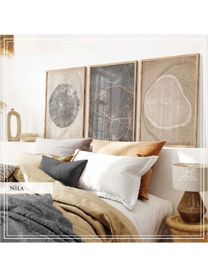 PremiumPort Şık Metal Çerçeveli Gerçek Camlı 3'lü Tablo Seti