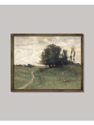 PremiumPort Vintage Manzara Çerçevesi, Dekoratif ve Şık Duvar Sanatı