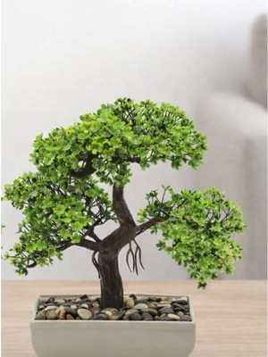 PremiumPort Mini Yapay Bonsai Ağaç, Masaüstü ve Ofis Dekoratif Süs Bitkisi (1 Adet)